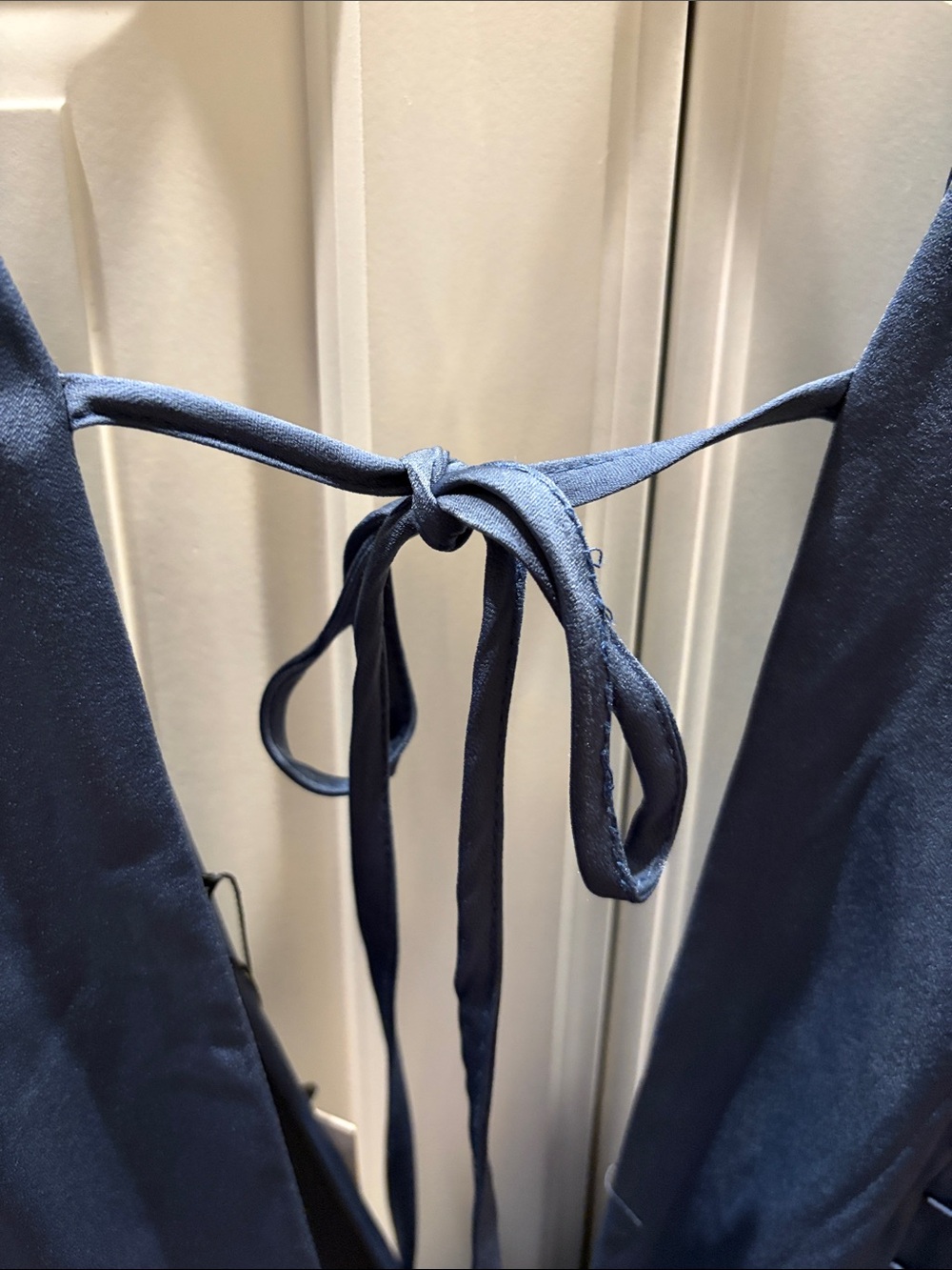 Strut & Bolt - Deep Blue Ruffled Tiered V-Neck Maxi Dress - Picture 8 of 8